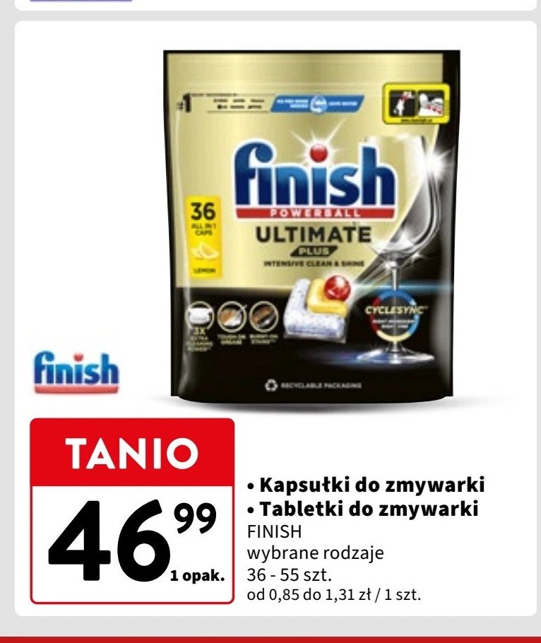 Tabletki do zmywania lemon Finish ultimate plus promocja