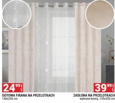 Zasłona na przelotkach 135x250 cm promocja w Merkury Market