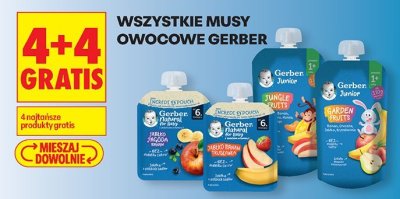 Musy owocowe Gerber Junior promocja w Biedronka