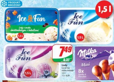 Lody śmietankowo-jagodowe Koral ice&fun promocja
