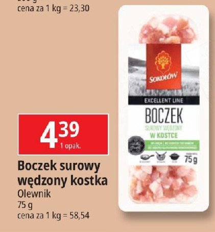 Boczek surowy kostka Sokołów promocja w Leclerc