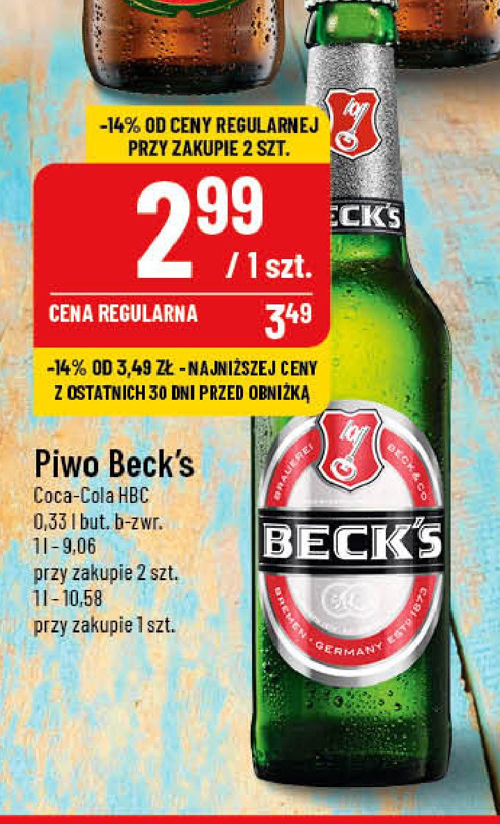 Piwo Beck's blue promocja