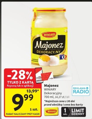 Majonez Dekoracyjny WINIARY promocja w Intermarche