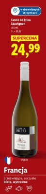 Wino Cuvée de Brian Sauvignon promocja w Lidl