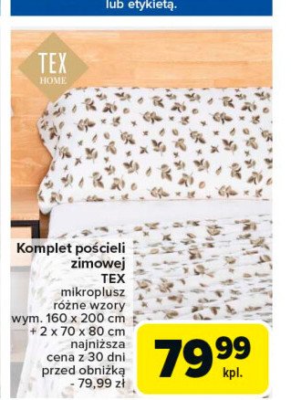 Komplet pościeli bawełnianej 160 x 200 cm + 2 x 70 x 80 cm Tex promocja w Carrefour Market