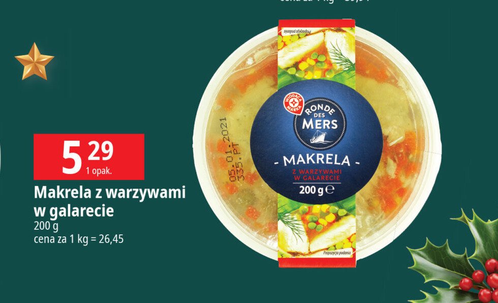 Makrela z warzywami w galarecie Wiodąca marka ronde des mers promocja w Leclerc