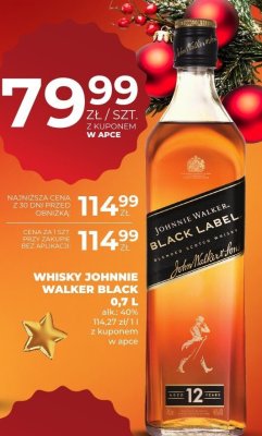 Whisky Johnnie Walker Black Label 0,7L promocja w Duży Ben