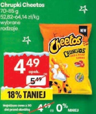 Chrupki Cheetos wybrane rodzaje promocja w Delikatesy Centrum
