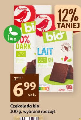 Czekolada mleczna Auchan bio promocja