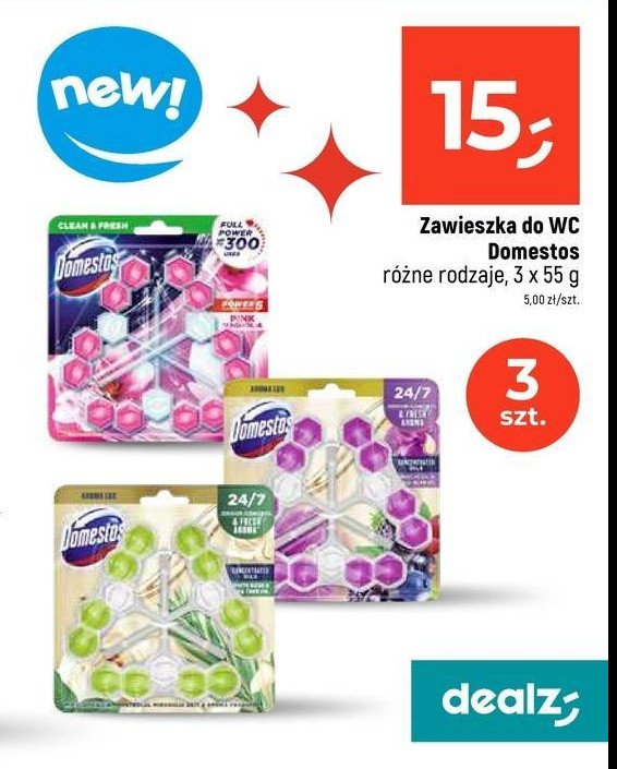 Kostka do wc biała róża i drzewo harbaciane Domestos fresh aroma promocja w Dealz