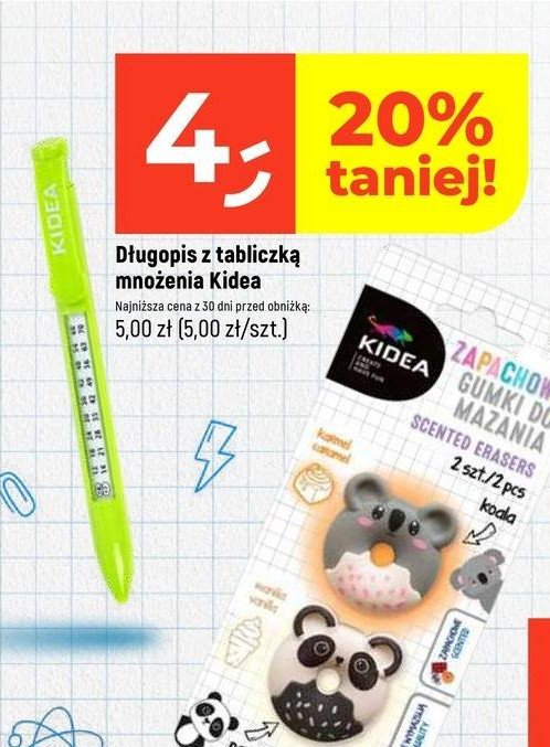 Długopis z tabliczką mnożenia Kidea promocja