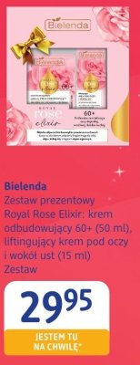 Zestaw prezentowy Bielenda Royal Rose Elixir: krem odbudowujący 60+ (50 ml), liftingujący krem pod oczy i wokół ust (15 ml) promocja w Drogerie DM