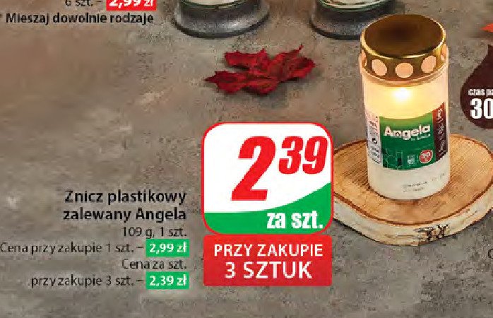 Znicz plastikowy 2.5 dnia 13 cm Angela promocja