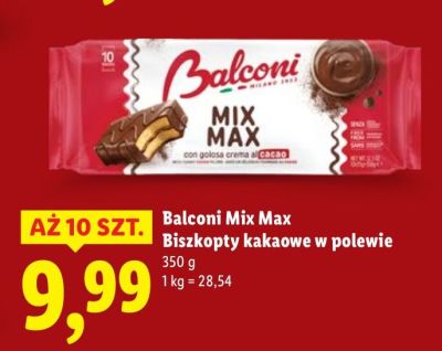 Biszkopty kakaowe w polewie Balconi Mix Max promocja w Lidl