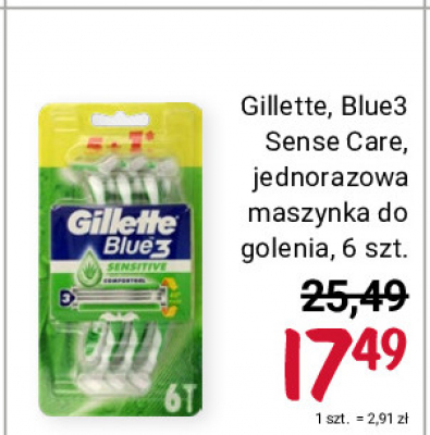 Maszynka do golenia Gillette blue 3 sense care promocja