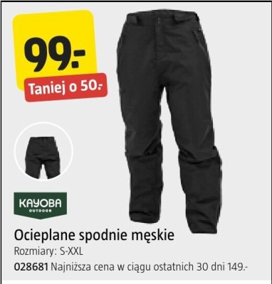 Ocieplane spodnie męskie promocja w Jula