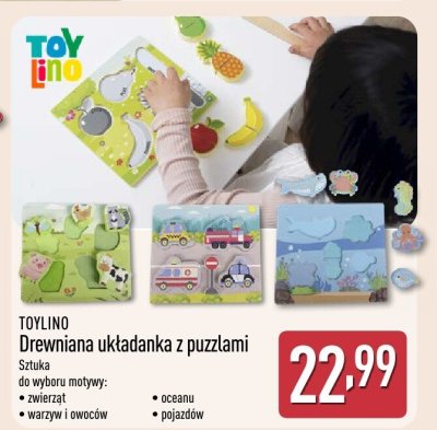 Puzzle Drewniana układanka z puzzlami TOYLINO promocja w Aldi