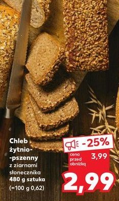 Chleb żytnio-pszenny z ziarnami słonecznika promocja