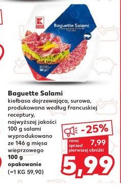 Salami baguette K-classic promocja