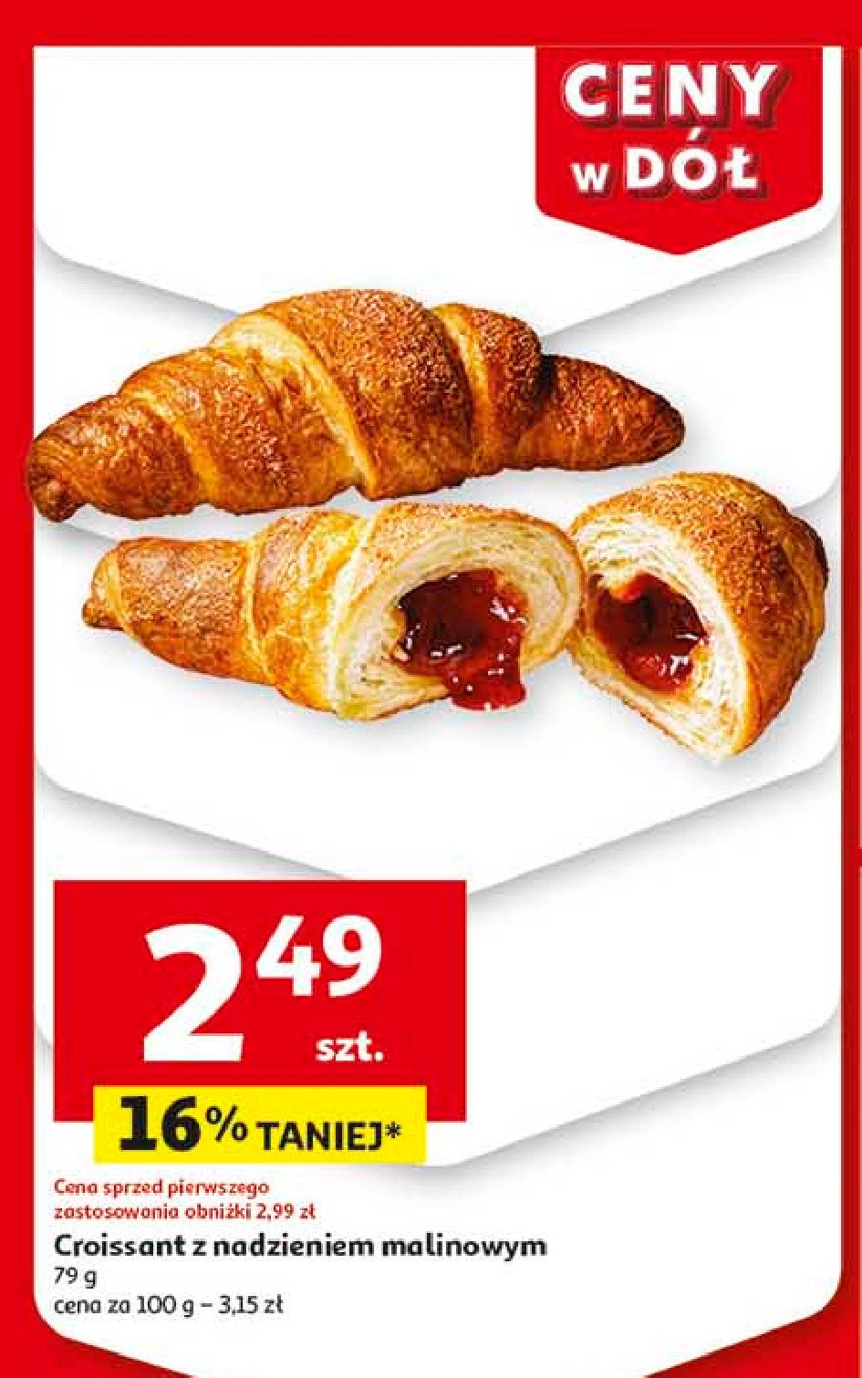 Croissant z nadzieniem malinowym promocja w Auchan