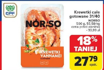 Krewetki gotowane vannamei Norso promocja
