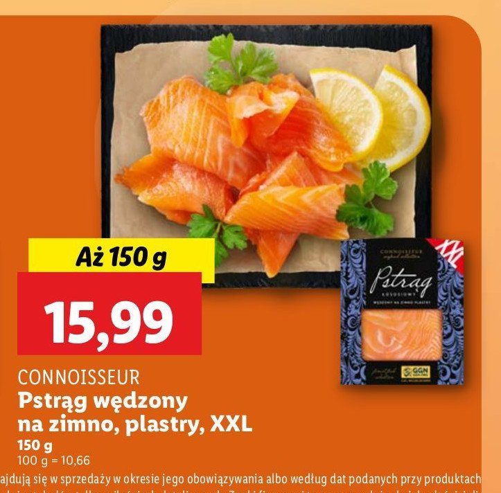 Pstrąg wędzony na zimno w plastrach Connoisseur promocja