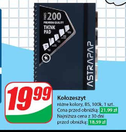 Kołozeszyt b5/100 kartek promocja