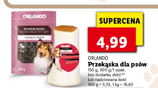 Paluszki dla psa z przedżołądkami wołowymi Orlando promocja