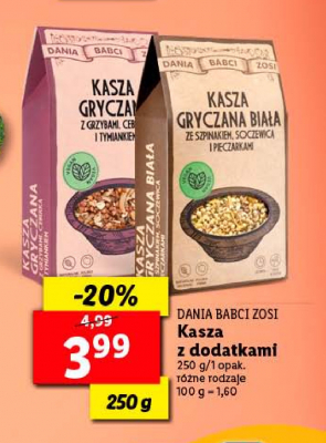 Kasza gryczana ze szpinakiem soczewicą i pieczarkami Sys dania babci zosi promocja