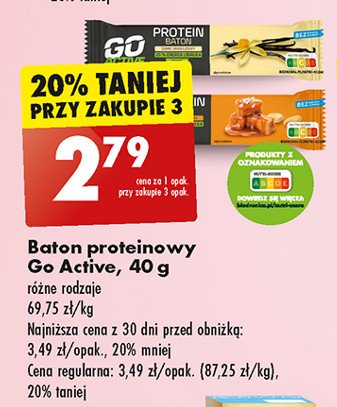 Baton proteinowy waniliowy Go active promocja