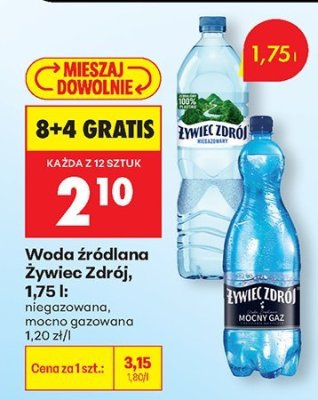 Woda źródlana Żywiec Zdrój, 1,75 l promocja w Biedronka