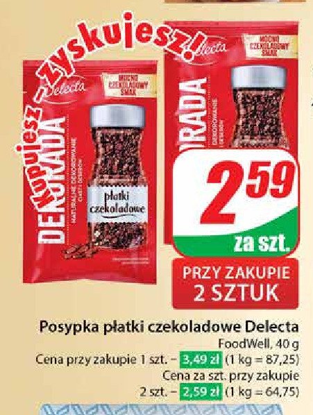 Posypka płatki czekoladowe Delecta decorada promocja