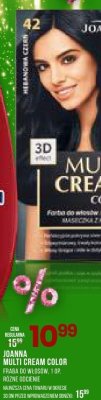 Farba do włosów JOANNA MULTI CREAM COLOR 1 OP promocja w Drogerie Natura