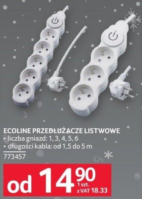 Przedłużacz listwa ECOLINE promocja w Selgros