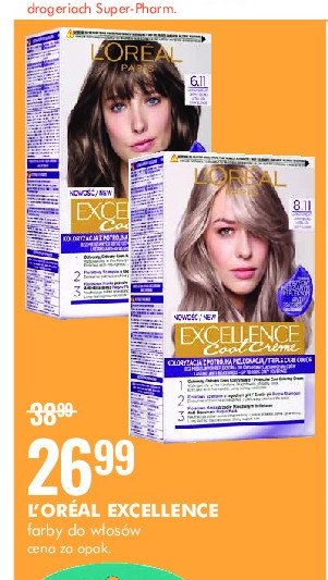 Farba do włosów 6.11 L'oreal excellence cool creme promocja
