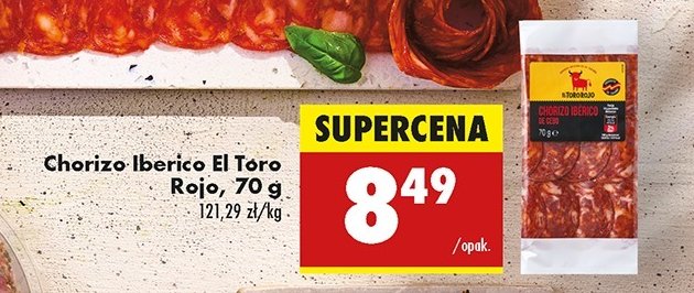 Chorizo iberico El toro rojo promocja w Biedronka