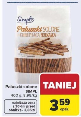 Paluszki solone promocja w Carrefour Market