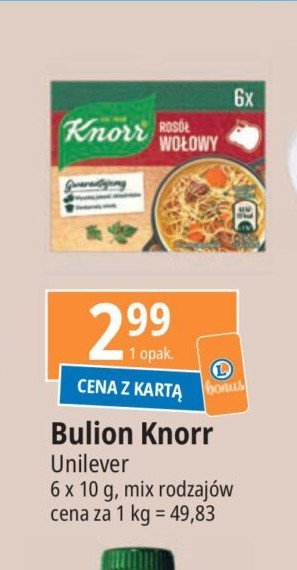 Rosół wołowy w kostkach Knorr promocja w Leclerc