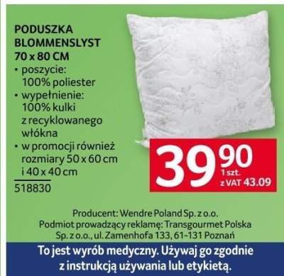 Poduszka blommenslyst promocja w Selgros