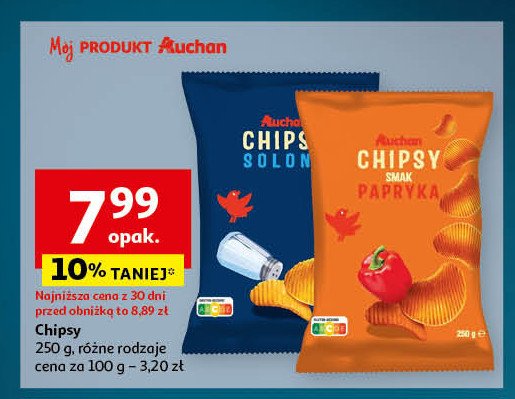 Chipsy solone Auchan promocja w Auchan