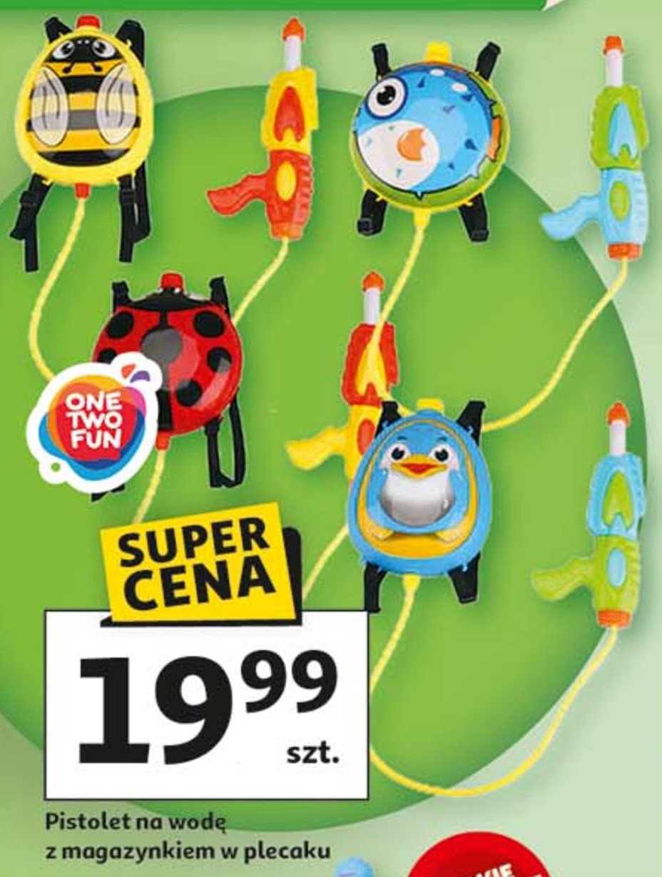 Pistolet na wodę One two fun promocja w Auchan