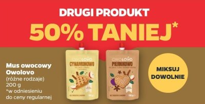 Mus owocowy Owolovo różne rodzaje cynamonowo, piernikowo promocja w Netto