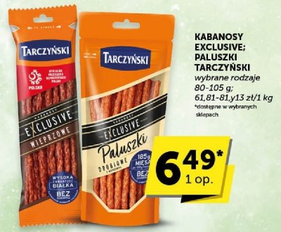 Kabanosy Exclusive paluszki Tarczyński wybrane rodzaje promocja w ABC
