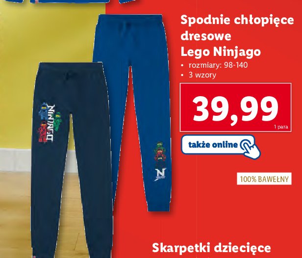 Spodnie dresowe chłopięce lego ninjago 98-140 promocja