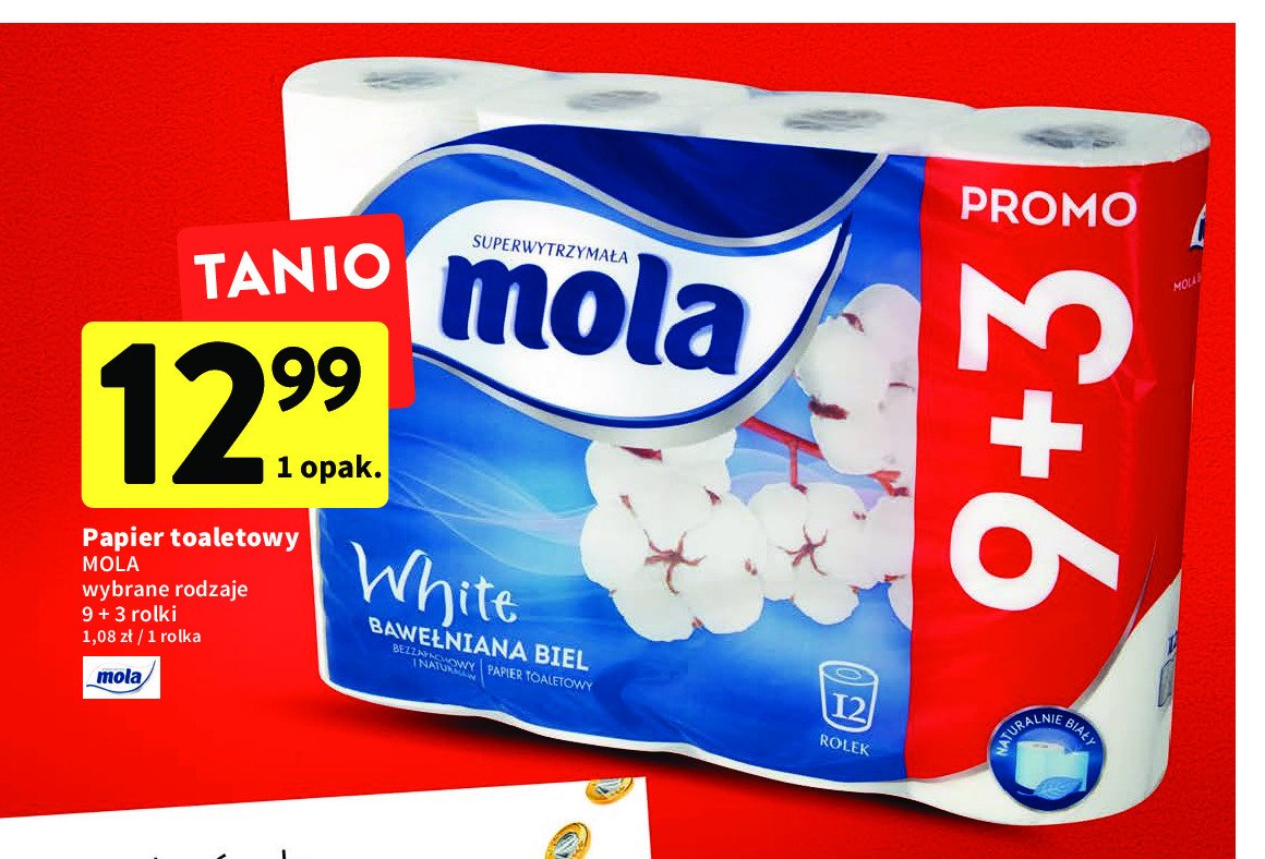 Papier toaletowy bawełniana biel Mola white promocje