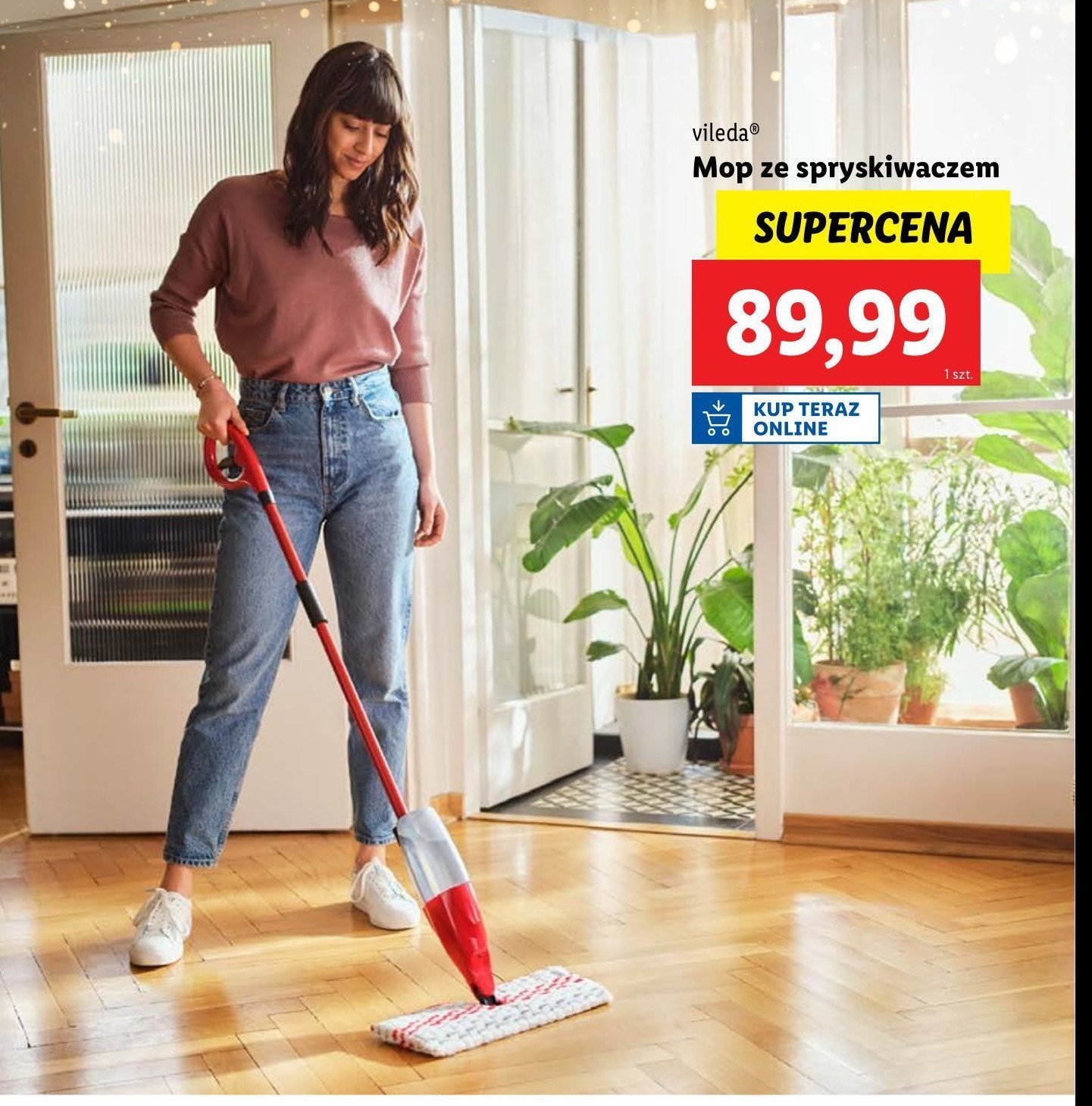 Mop płaski ze spryskiwaczem Vileda promocja w Lidl