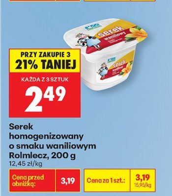 Serek homogenizowany o smaku waniliowym  promocja w Biedronka