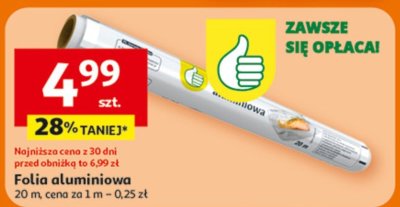 Folia aluminiowa 20 m promocja w Auchan