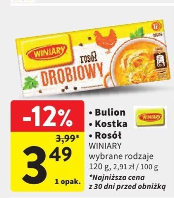 Bulion, Kostka, Rosół WINIARY promocja w Intermarche