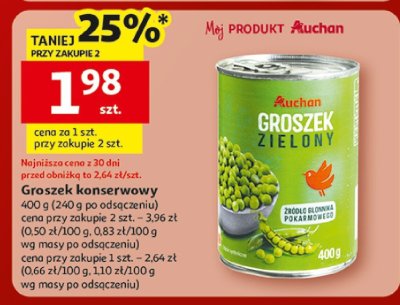 Groszek konserwowy Auchan promocja w Auchan